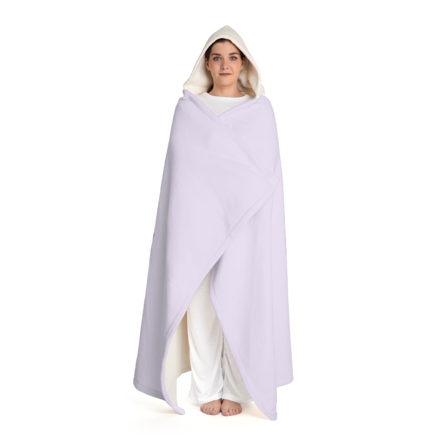 Hooded Sherpa Fleece Blanket Purple