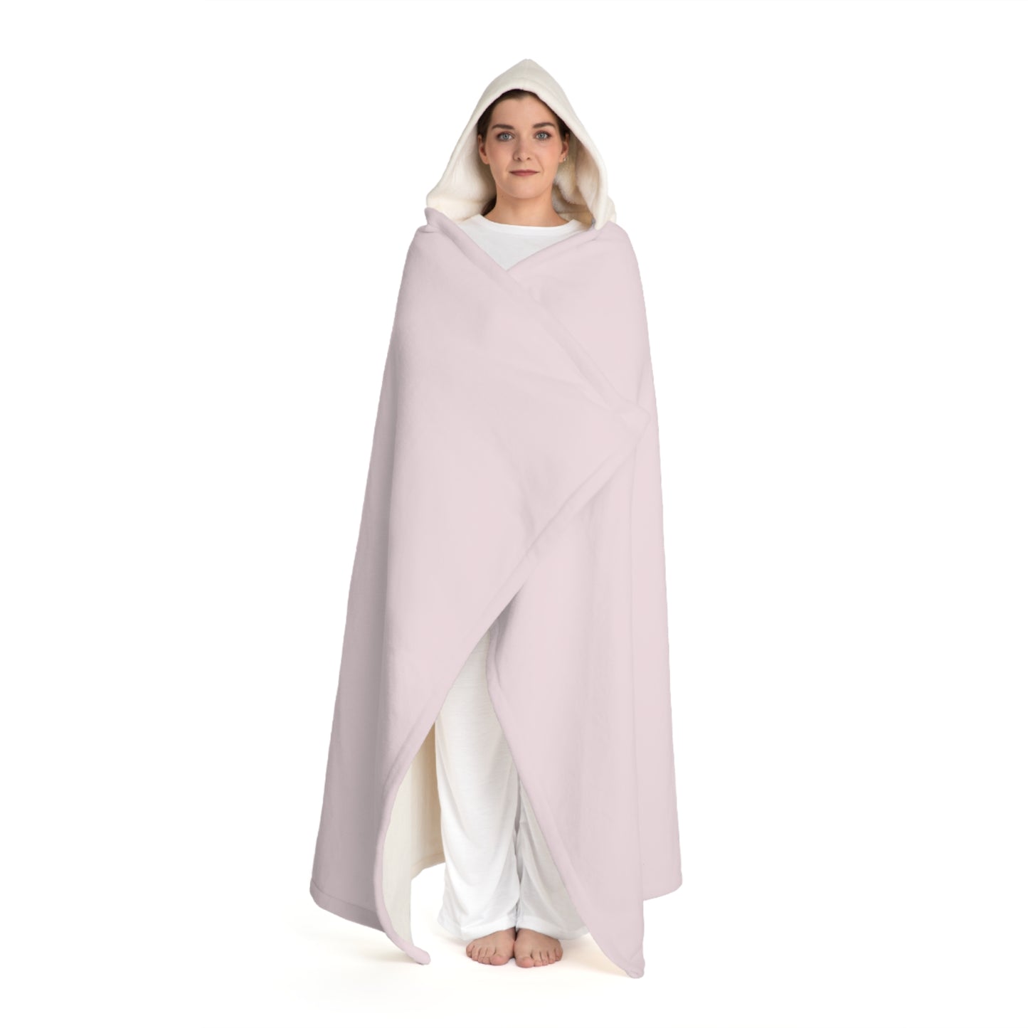 Hooded Sherpa Fleece Blanket Pink