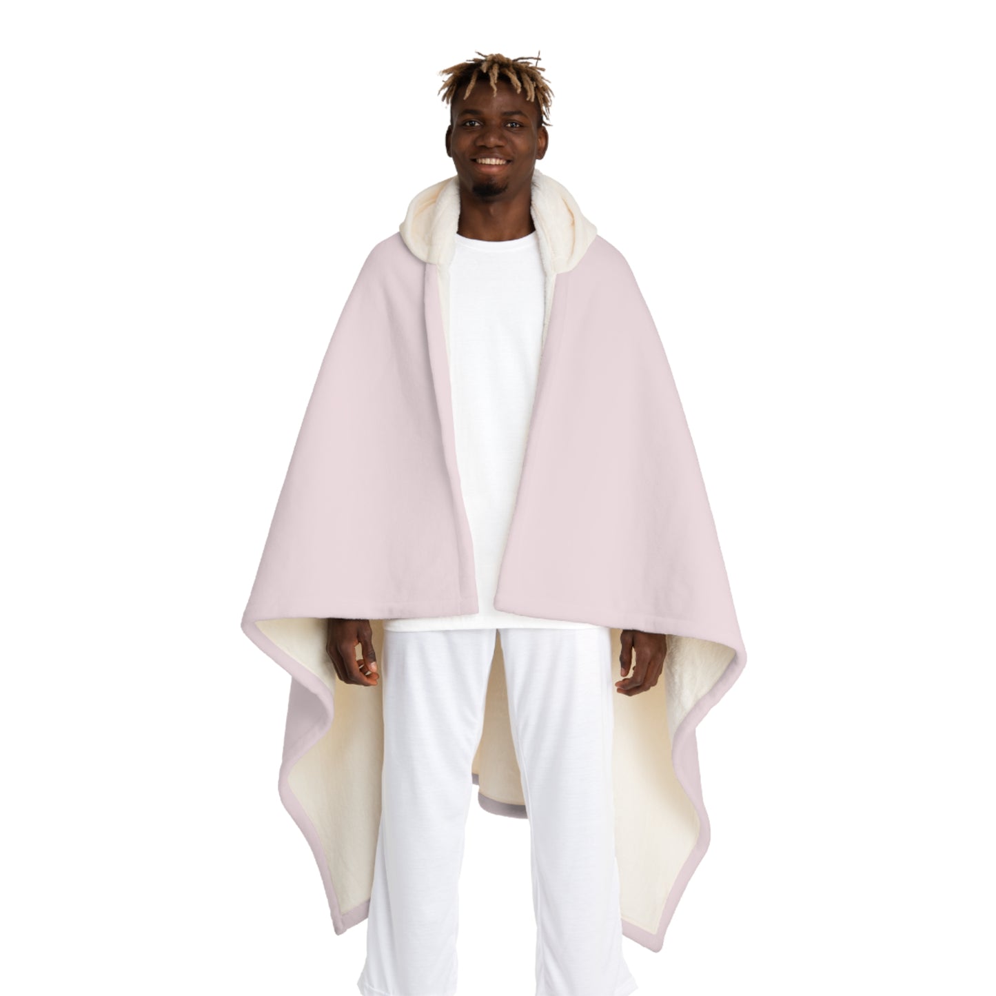 Hooded Sherpa Fleece Blanket Pink