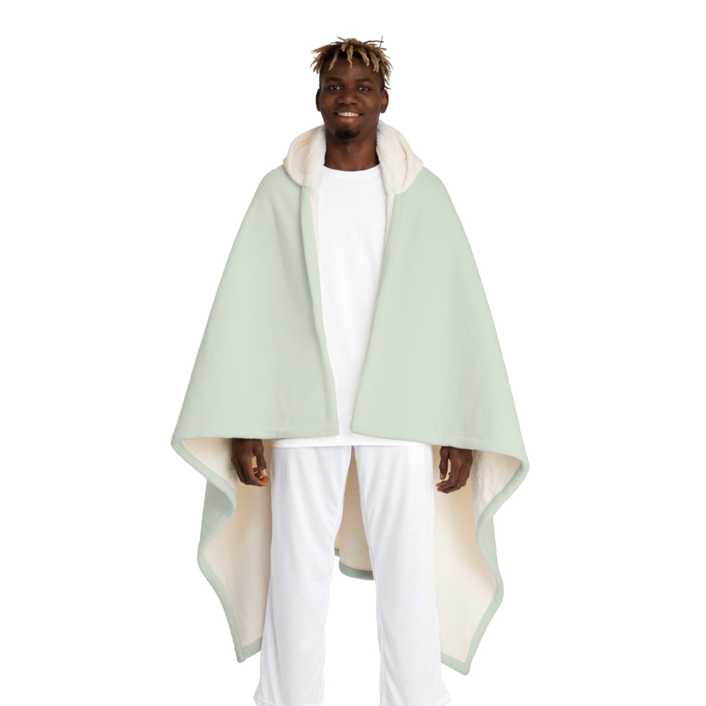 Hooded Sherpa Fleece Blanket Green