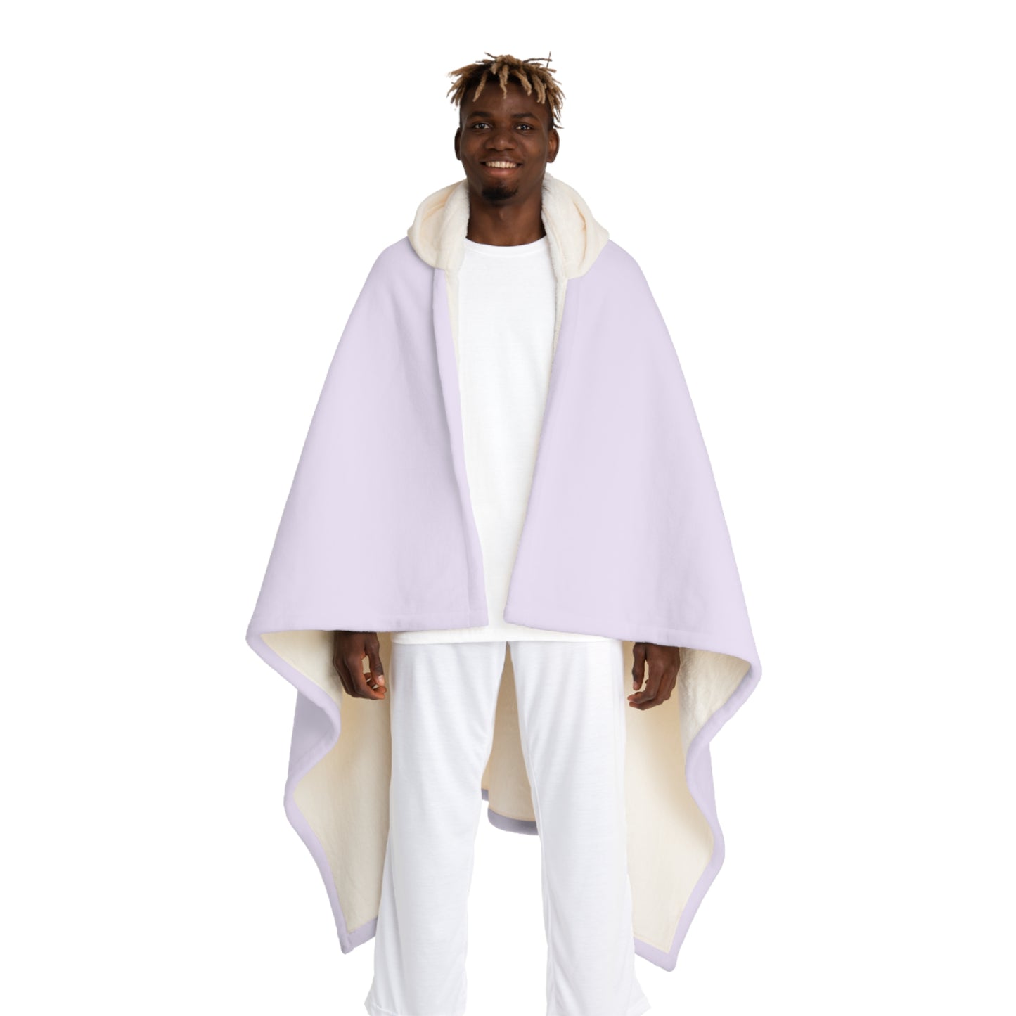 Hooded Sherpa Fleece Blanket Purple