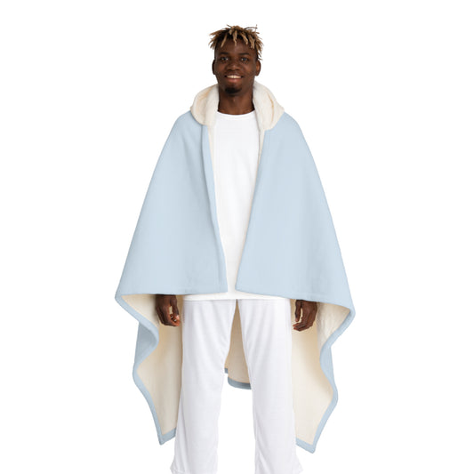 Hooded Sherpa Fleece Blanket Blue