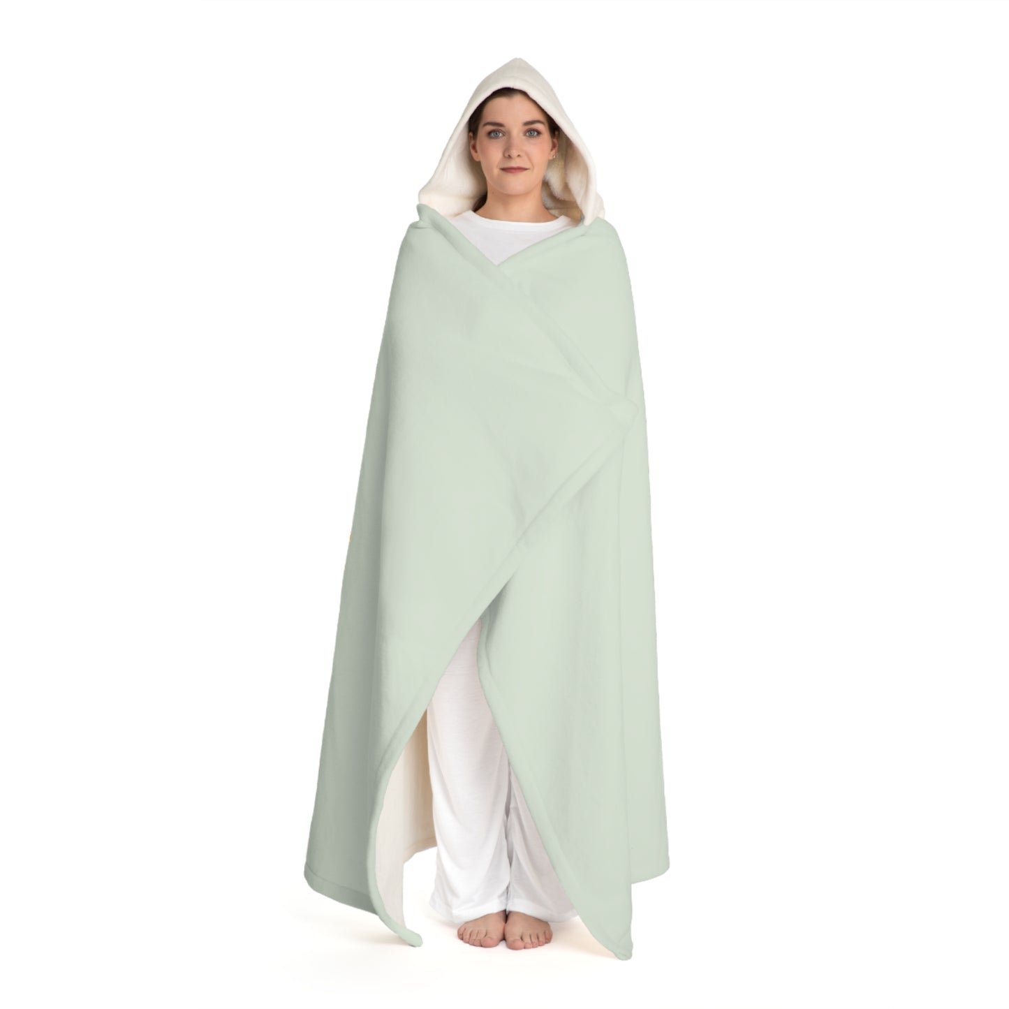 Hooded Sherpa Fleece Blanket Green