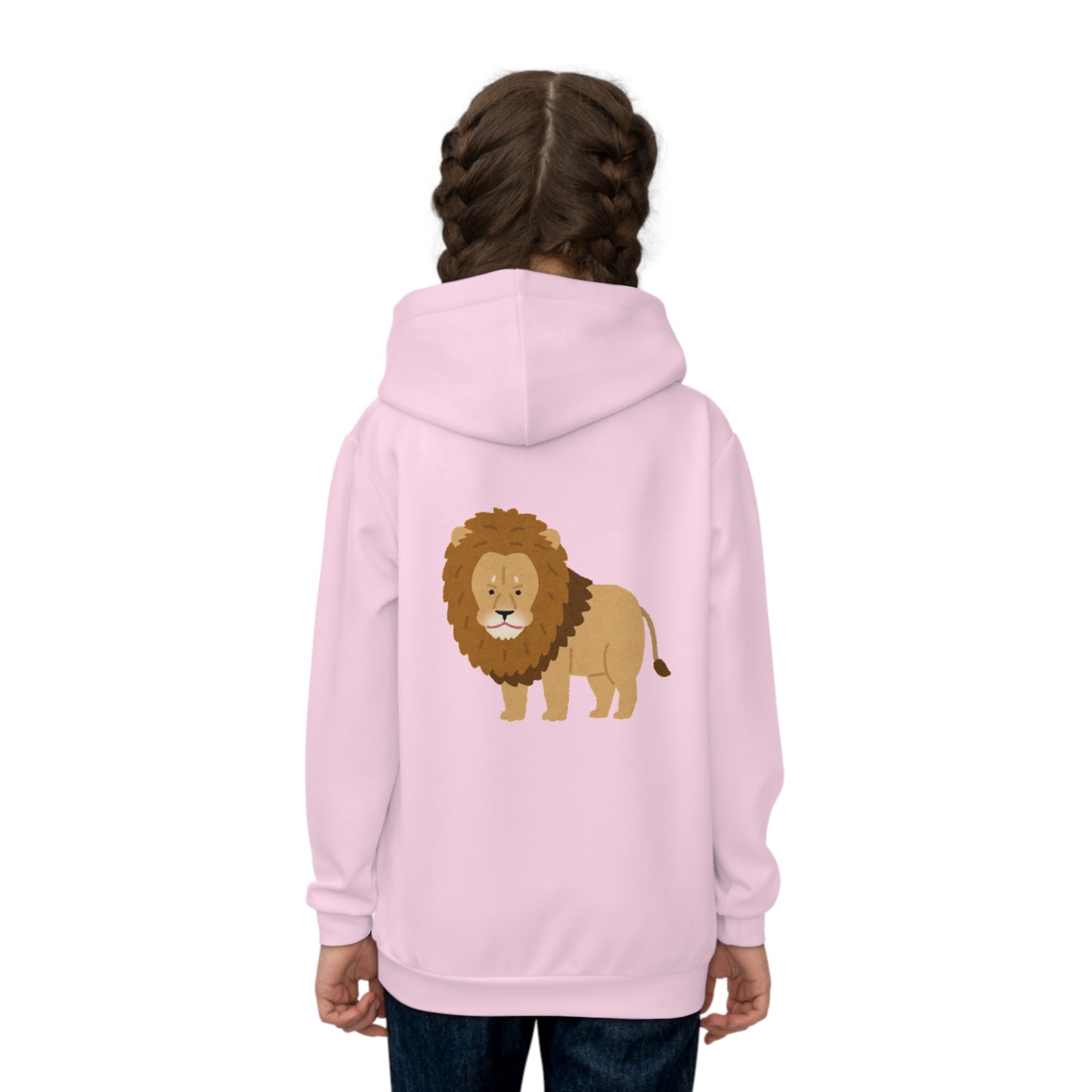 Cotton Candy Kid's Hoodie Lion Pink