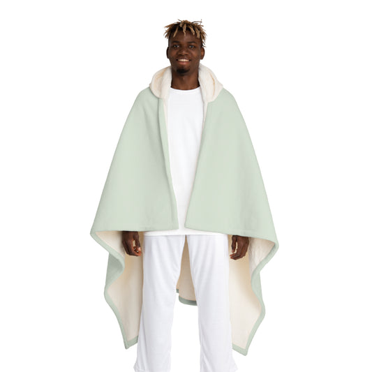 Hooded Sherpa Fleece Blanket Green